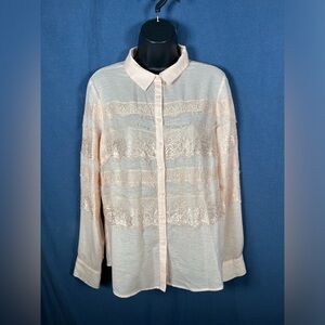 Guess pink button up blouse NWOT